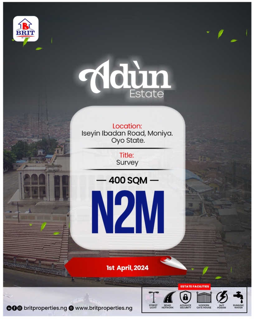 buy land in nigeria, land for sale in nigeria, Adun flyer